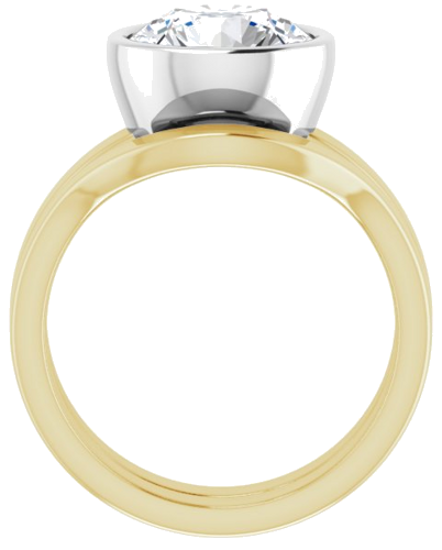 Sužadėtuvių Žiedas „Solitaire“ 585 Baltojo Ir Geltonojo Aukso Round 9.4mm (7)