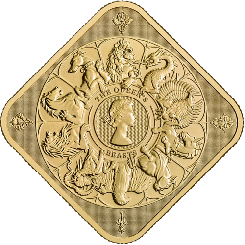 1 oz Karalienes heraldiskie zvēri 2025 Lielbritānija zelta monēta (1)