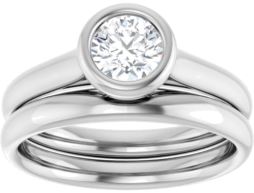 14K White  5.2 mm Round Solitaire Engagement Ring Mounting (8)