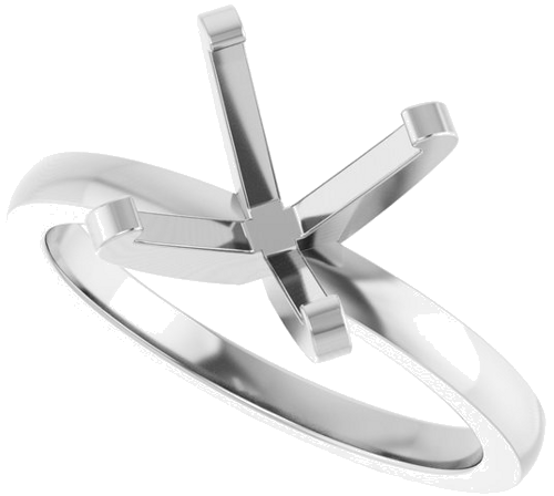 14K White 9.3 mm Round 4-Prong Engagement Ring Mounting (5)