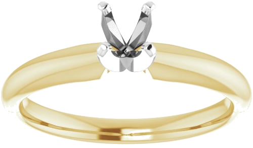 Sužadėtuvių Žiedas „Solitaire“ 585 Baltojo Ir Geltonojo Aukso Round 4mm x 4.1mm (3)