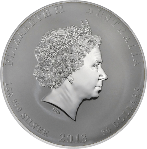 1 kg Gyvatės metai 2013 Australija sidabrinė moneta (2)