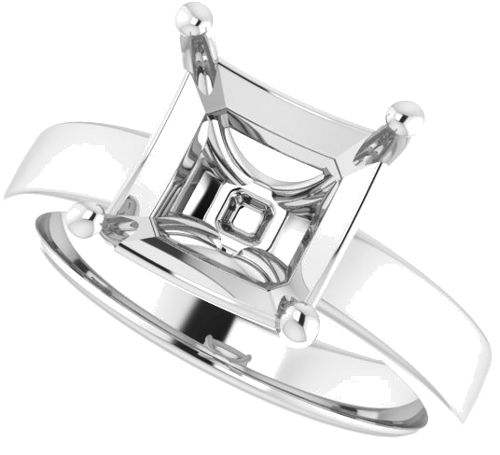 Sužadėtuvių Žiedas „Solitaire“ 585 Baltojo Aukso Asscher 9mm (5)