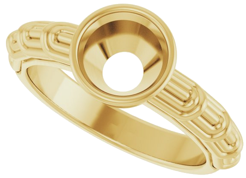 Sužadėtuvių Žiedas „Solitaire“ 585 Geltonojo Aukso Round 7.4mm (5)