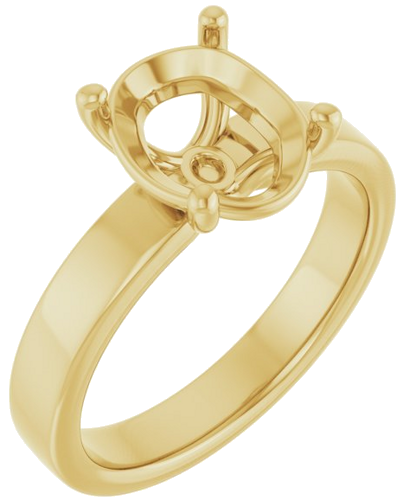 14K Yellow 10x8 mm Oval Solitaire Engagement Ring Mounting (1)