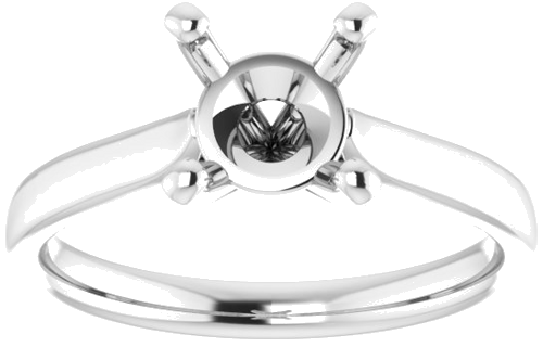 14K X1 White 7.4 mm Round Engagement Ring Mounting (3)