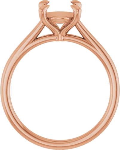 14K Rose  9x7 mm Oval Solitaire Engagement Ring Mounting (2)