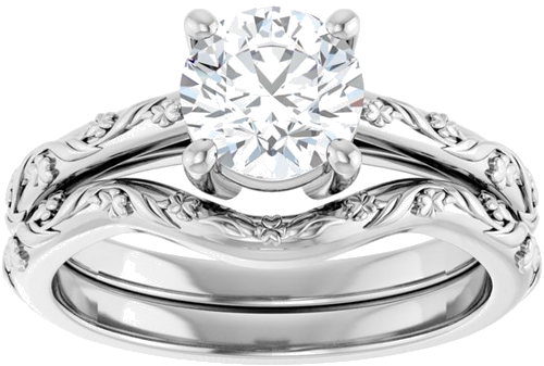 Sužadėtuvių Žiedas „Solitaire“ 585 Baltojo Aukso Round 6.5mm (8)