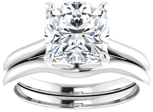 Sužadėtuvių Žiedas „Solitaire“ 585 Baltojo Aukso Cushion 8mm (8)