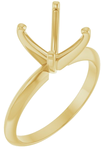 14K Yellow 9.1-9.7 mm Round 4-Prong Light Solitaire Ring Mounting (1)
