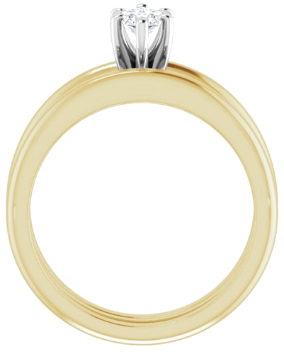 14K Yellow   White  8x4 mm Marquise Solitaire Engagement Ring Mounting (7)