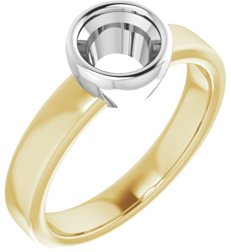 Sužadėtuvių Žiedas „Solitaire“ 585 Baltojo Ir Geltonojo Aukso Round 6mm (1)