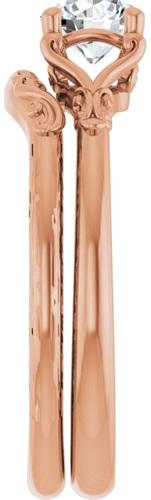 Sužadėtuvių Žiedas „Solitaire“ 585 Rožinis Aukso Round 5.2mm (9)