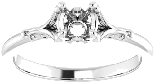 18K White 4.8 mm Round Solitaire Engagement Ring Mounting (3)