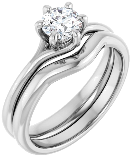 10K White 5.2 mm Round Engagement Ring Mounting (6)
