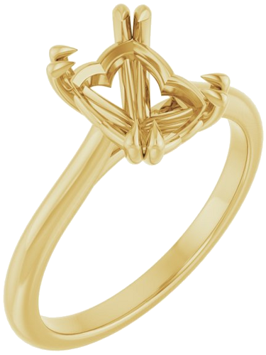 14K Yellow 8x6 mm Emerald Solitaire Engagement Ring Mounting (1)