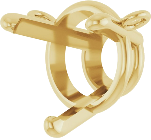 18K Yellow 8 mm Round 3-Prong Necklace Center (2)