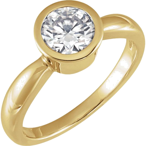 14K Yellow 5.2 mm Round Bezel-Set Solitaire Engagement Ring Mounting (3)