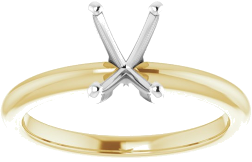 14K Yellow   White  7x5 mm Emerald Solitaire Engagement Ring Mounting (3)