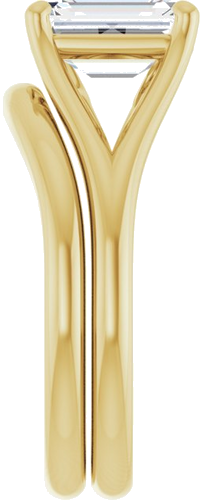 Sužadėtuvių Žiedas „Solitaire“ 585 Geltonojo Aukso Emerald 8mm x 6mm (9)