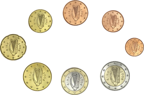 2004 Ireland BU Euro Coin set (3)