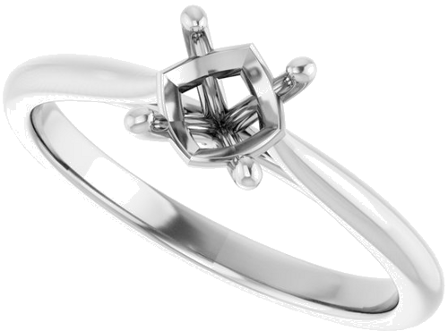 Sužadėtuvių Žiedas „Solitaire“ 585 Baltojo Aukso Round 5.8mm (5)