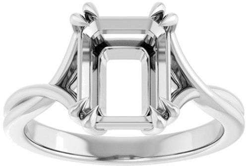 Sužadėtuvių Žiedas „Solitaire“ 585 Baltojo Aukso Emerald 9mm x 7mm (3)