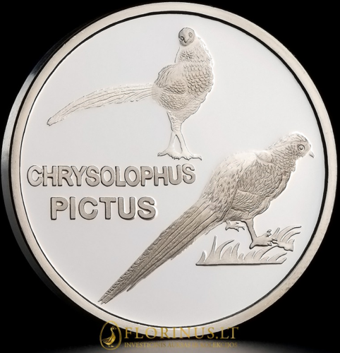 2015 Šiaurės Korėja, Chrysolophus Pictus, 20 won sidabrinė moneta (3)