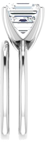 14K White  9 mm Asscher Solitaire Engagement Ring Mounting (9)