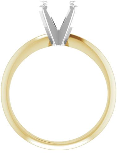 14K Yellow White 6.0-6.6 mm Round 4-Prong Solitaire Engagement Mounting (2)