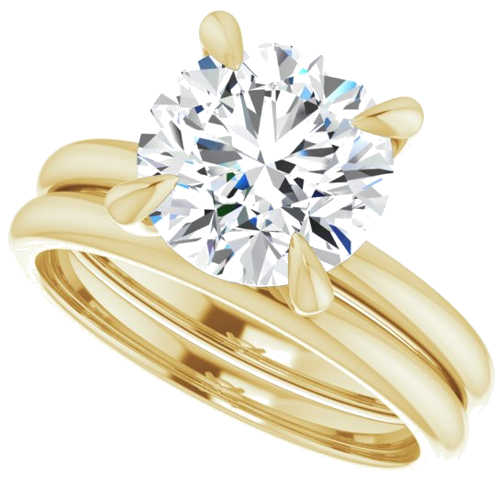 14K Yellow  9 mm Round Solitaire Engagement Ring Mounting (10)