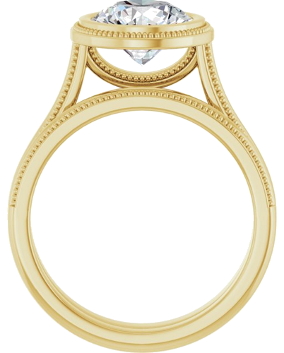 14K Yellow 8 mm Round Solitaire Engagement Ring Mounting (6)