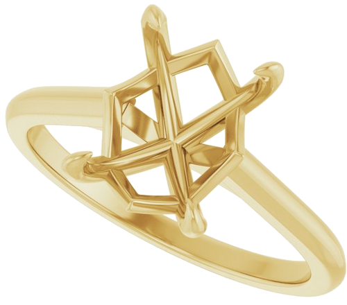 Sužadėtuvių Žiedas „Solitaire“ 585 Geltonojo Aukso Emerald 9mm x 7mm (5)