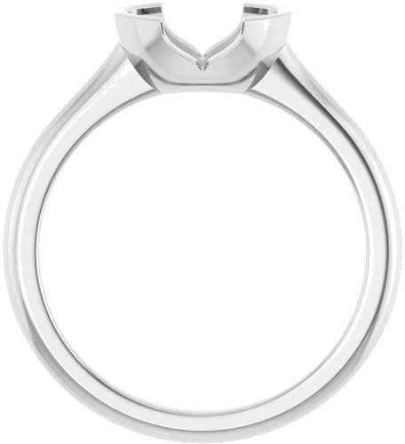 14K White 8x6 mm Oval Solitaire Engagement Ring Mounting (2)