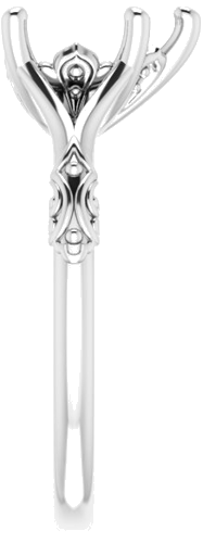 Sužadėtuvių Žiedas „Solitaire Split Shank“ 585 Baltojo Aukso Pear Shape 9mm x 6mm (4)