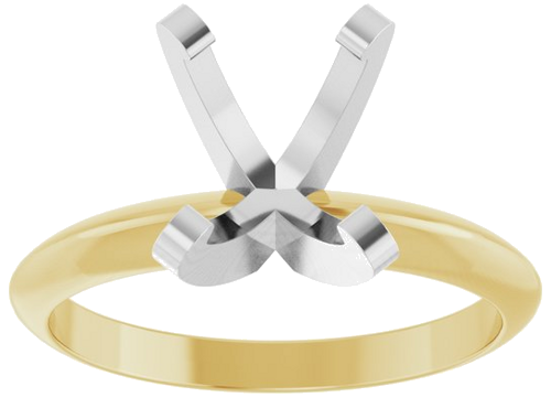 14K Yellow White 9 x 7 mm Oval Solitaire Engagement Ring Mounting (3)
