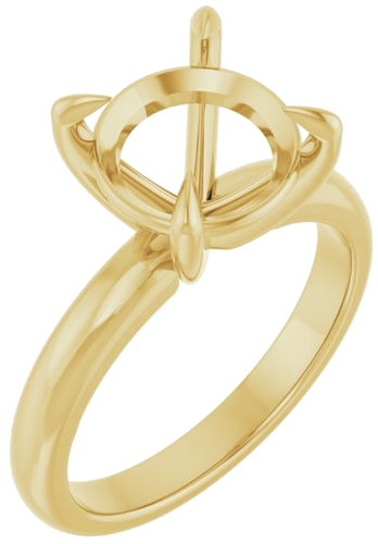 14K Yellow 10 mm Round Solitaire Engagement Ring Mounting (1)