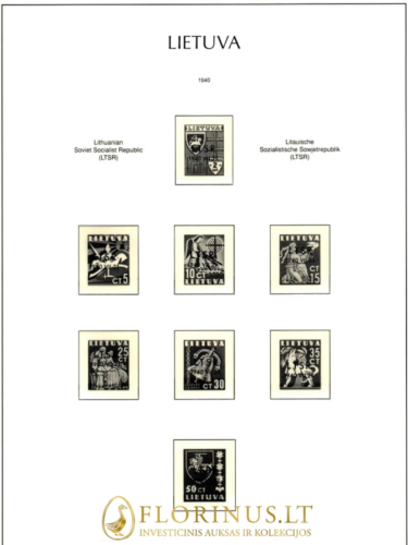 Иллюстрированные листы для марок Литва 1918 - 1940 гг. (5)