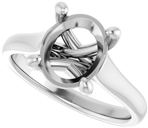 Sužadėtuvių Žiedas „Solitaire“ 585 Baltojo Aukso Oval 10mm x 8mm (5)