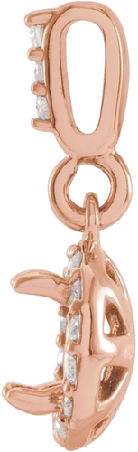14K Rose 4.5 mm Round .07 CTW Natural Diamond Semi-Set Pendant (2)