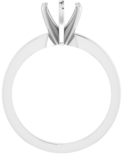 14K White 8x6 mm Oval Solitaire Engagement Ring Mounting (2)