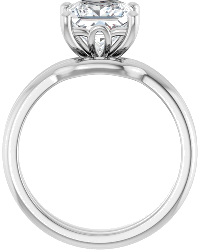 Sužadėtuvių Žiedas „Solitaire“ 585 Baltojo Aukso Square 7mm (7)