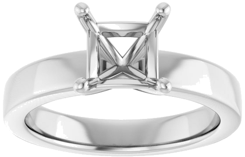 Sužadėtuvių Žiedas „Solitaire“ 585 Baltojo Aukso Square 6mm (3)