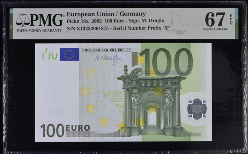 2002 100 euro banknote  PMG GEM UNC 67 (2)