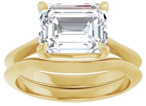 Sužadėtuvių Žiedas „Solitaire“ 585 Geltonojo Aukso Emerald 9mm x 7mm (8)