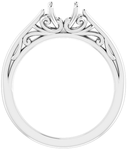 14K White 5.8 mm Round Engagement Ring Mounting (3)