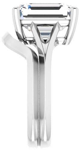 14K White 11x9 mm Emerald Solitaire Engagement Ring Mounting (9)