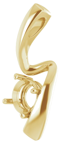 14K Yellow  6 mm Round Pendant Mounting (2)