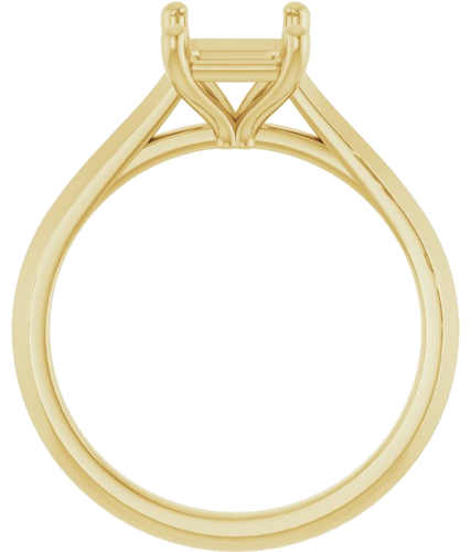 14K Yellow 8x6 mm Emerald Solitaire Engagement Ring Mounting (2)