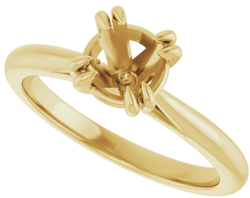 14K Yellow 6.5 mm Round Engagement Ring Mounting (5)